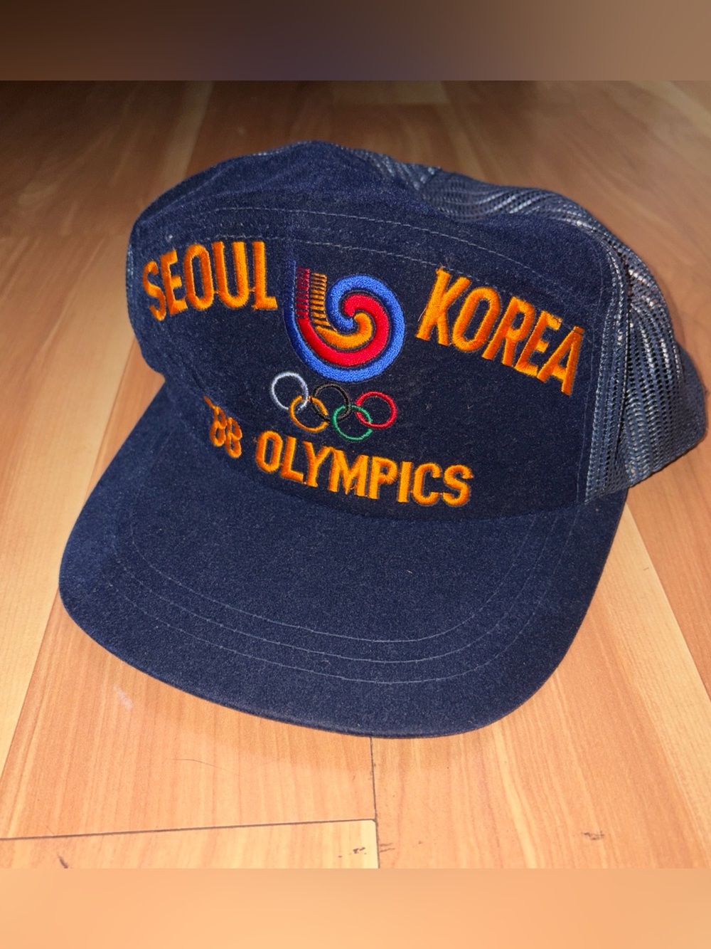 Seoul Korea 88 Olympics Navy Mesh Baseball Cap